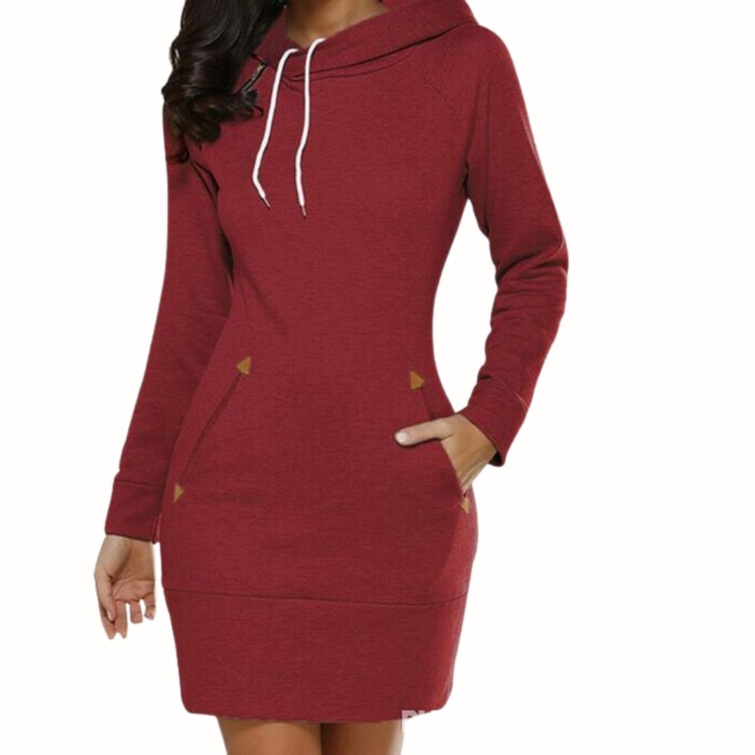 Casual hoodie dress with pockets