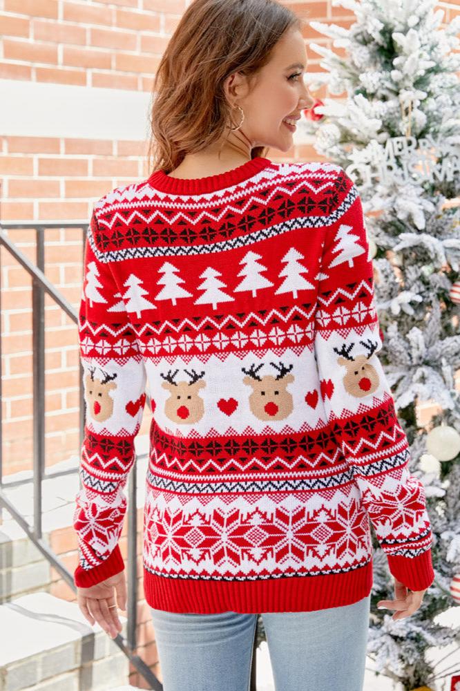 Velina Moda | Christmas Bear & Antlers Knit Sweater