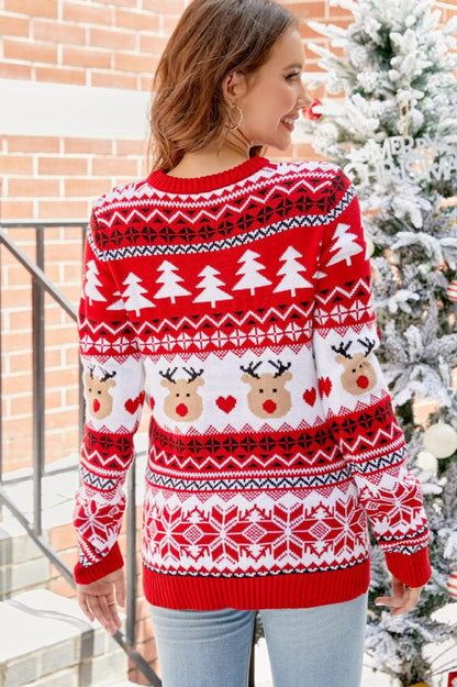 Velina Moda | Christmas Bear & Antlers Knit Sweater