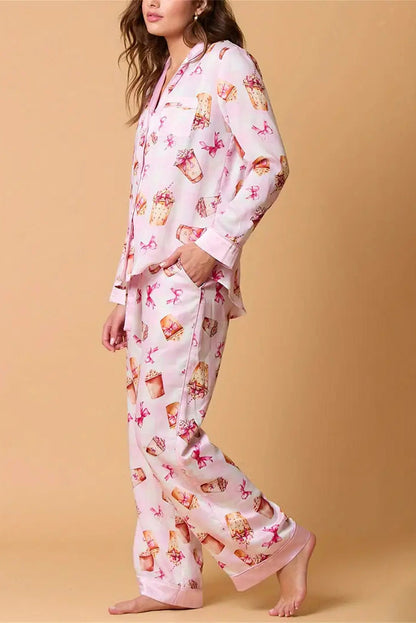 Velina Moda | Christmas Festive Striped Pattern Pajama Set