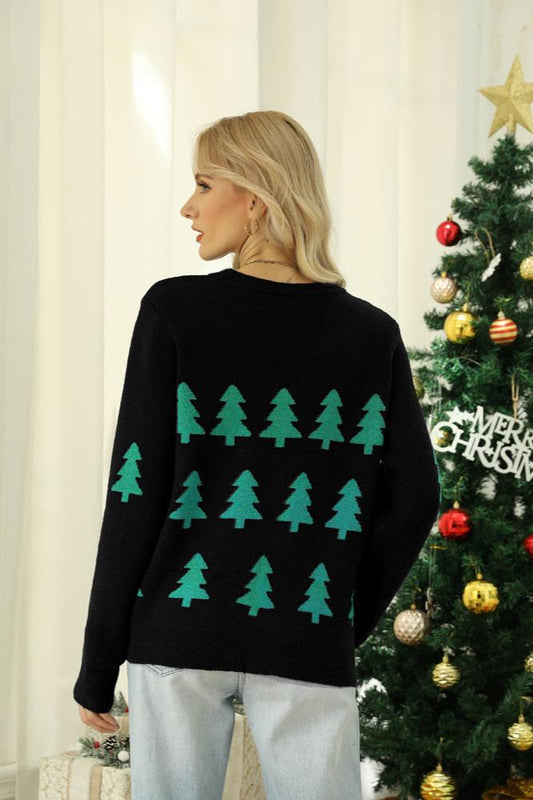 Velina Moda | Sparkling Sequin Christmas Tree Knitted Sweater
