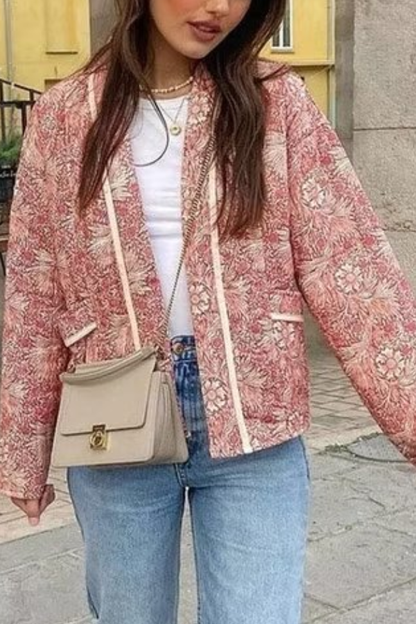 Velina Moda | Fashion Versatile Printed Cardigan Long Sleeve Cotton Jacket