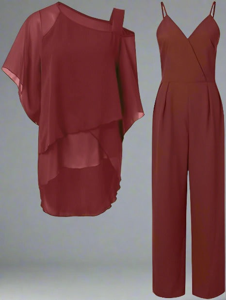 Velina Moda | Luxury Chiffon Set for Elegant Evenings
