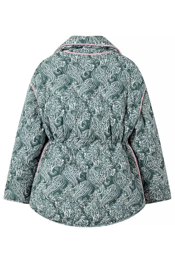 Velina Moda | and Casual Loose Cotton Printed Long Sleeve Jacket