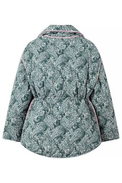 Velina Moda | and Casual Loose Cotton Printed Long Sleeve Jacket