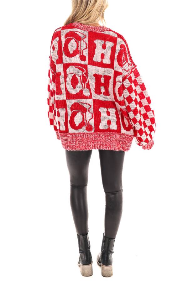 Velina Moda | Christmas Letters Crew Neck Long Sleeve Loose Knit Sweater
