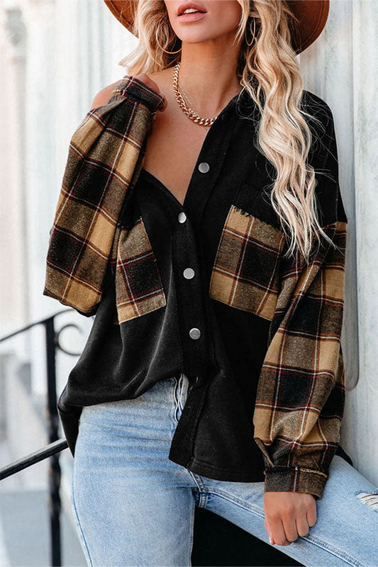 Velina Moda | Patchwork Chest Pockets Oversized Jacket