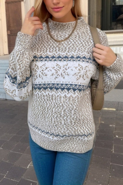 Velina Moda | Chic Christmas Turtleneck with Snowflake Sweater