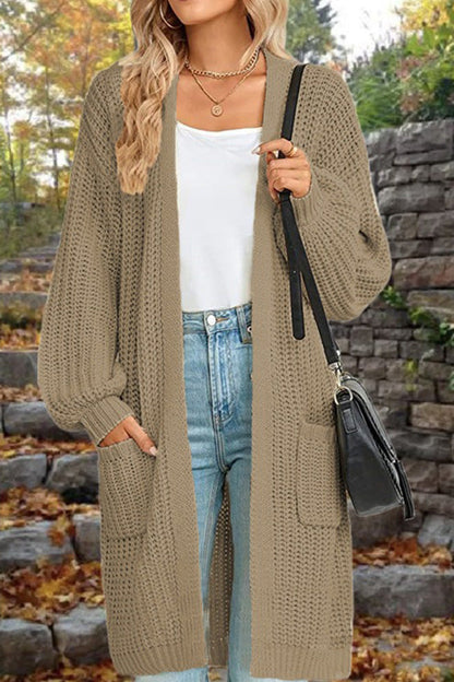 Velina Moda | Length Loose Oversized Double Pocket Cardigan Sweater Jacket