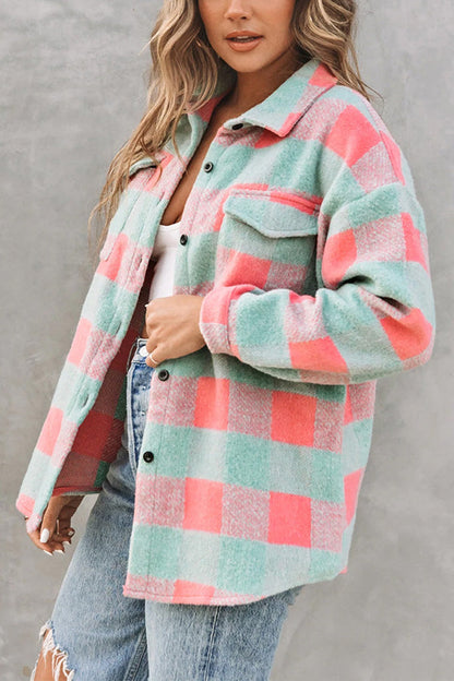 Velina Moda | Check Color Block Casual Oversized Jacket