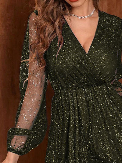 Mini dress with balloon sleeves