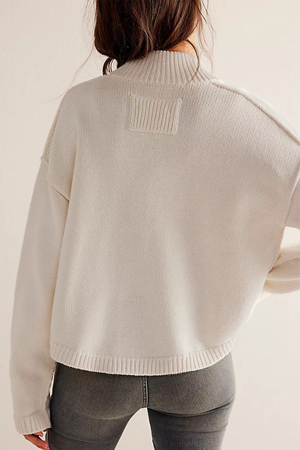 Velina Moda | Jacket Stand Collar Solid Color Cardigan Pullover