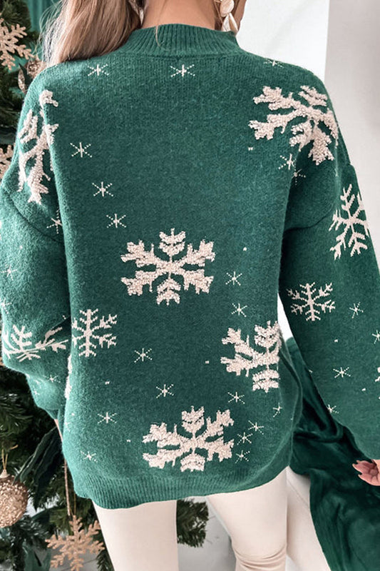 Velina Moda | Turtleneck Christmas Print Knitted Sweater