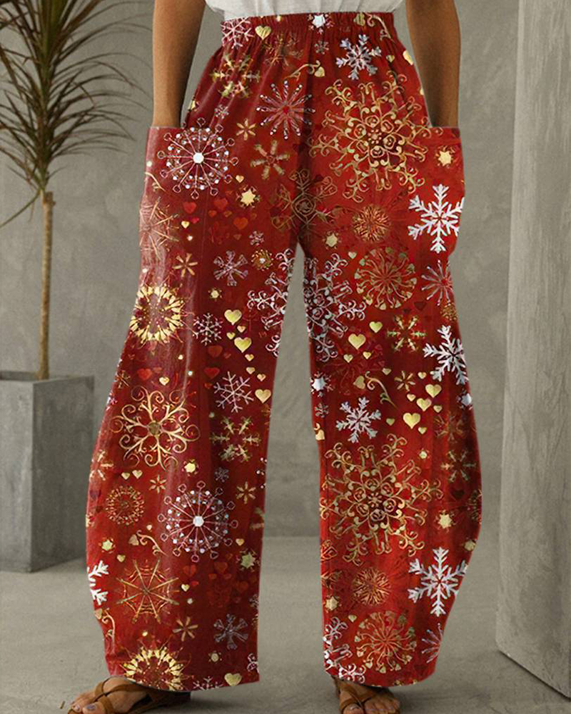 Velina Moda | Christmas Print Leisure Pants