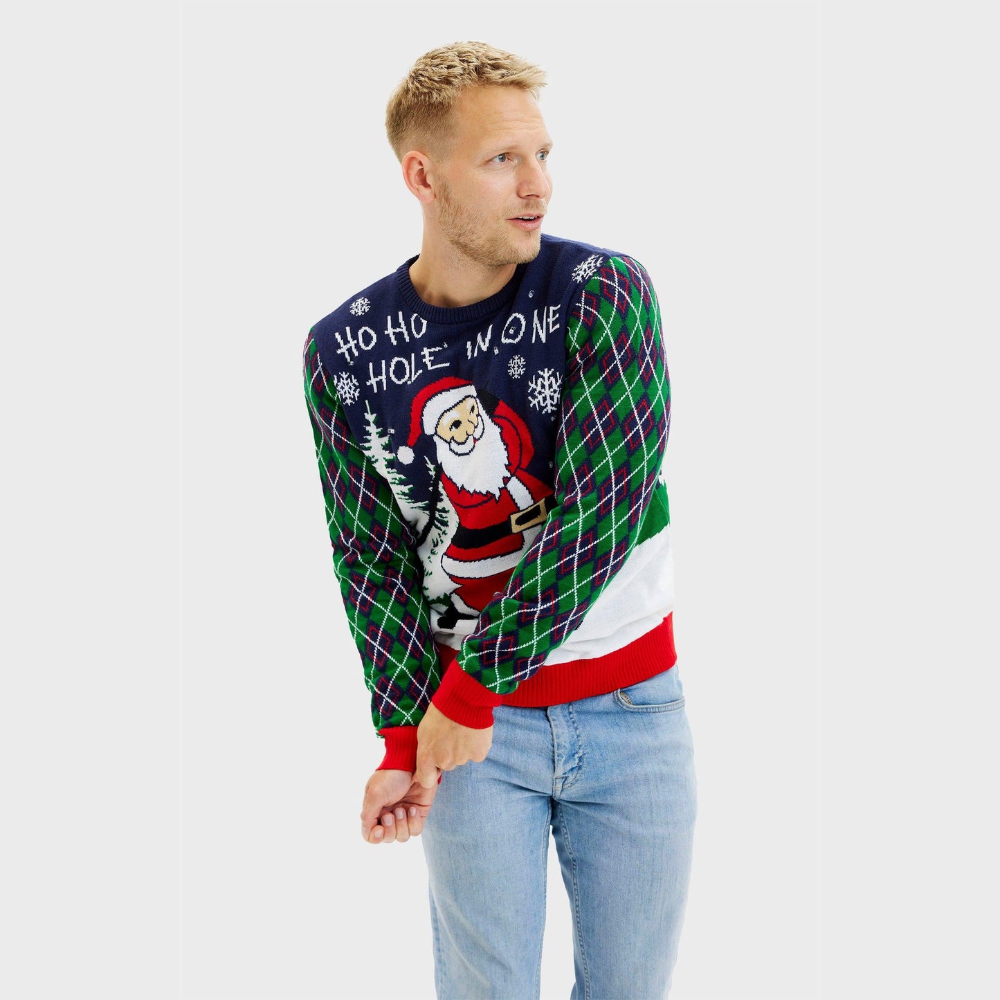 Velina Moda | Ho Ho Hole In One Christmas Sweater Men