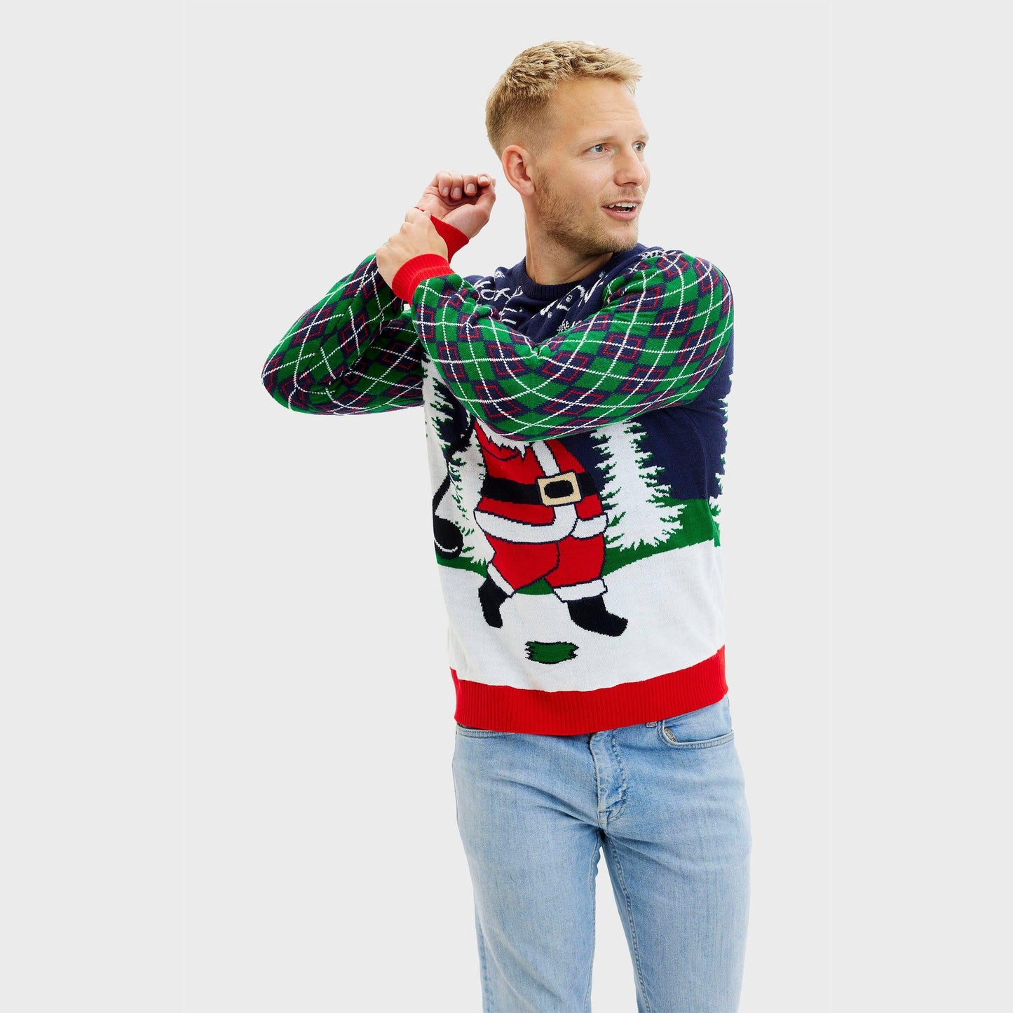 Velina Moda | Ho Ho Hole In One Christmas Sweater Men