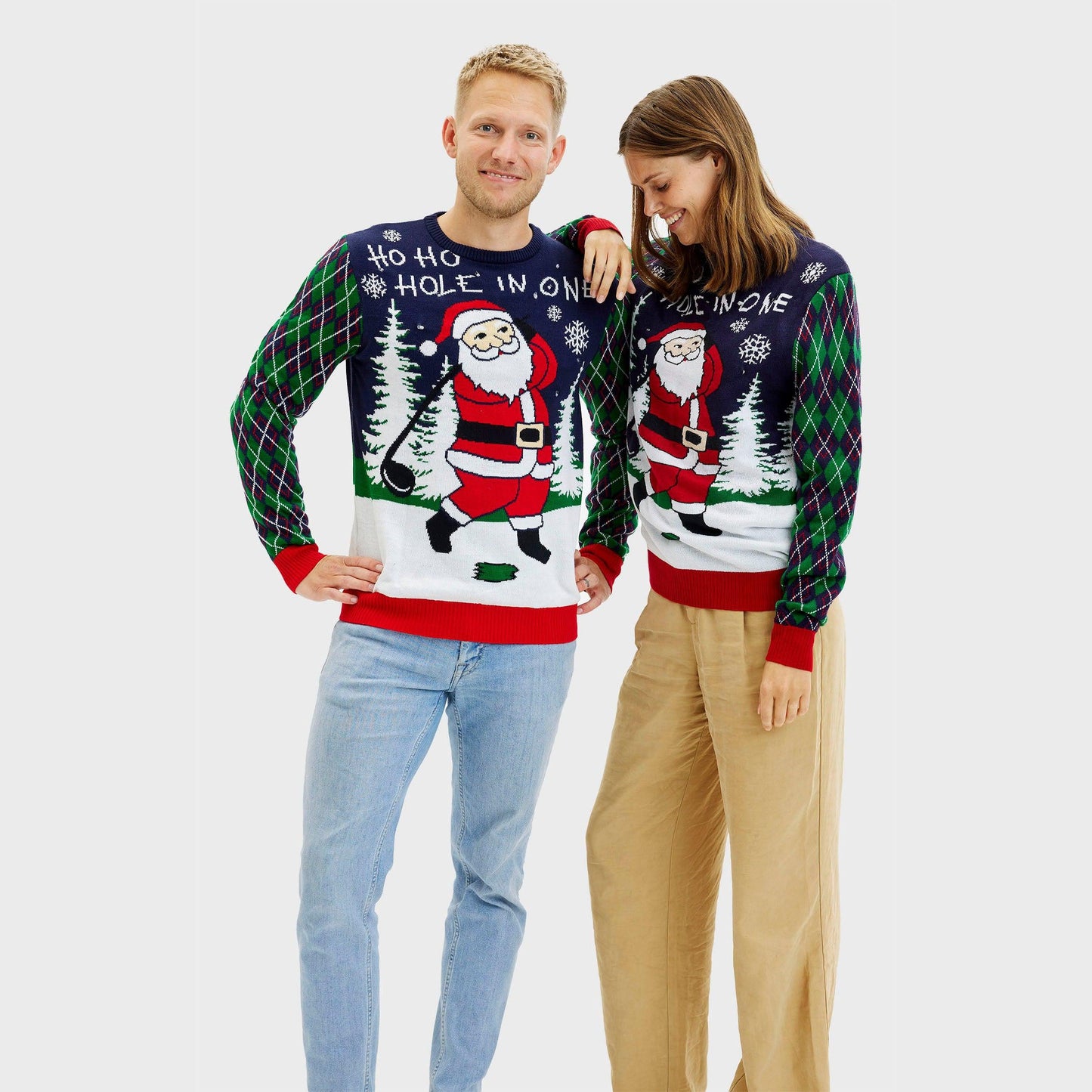 Velina Moda | Ho Ho Hole In One Christmas Sweater Men