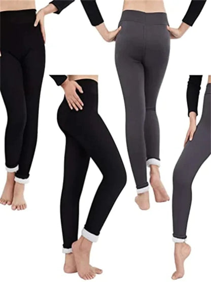 Velina Moda | Women's Winter Pants Fleece - Warm Leggings with Shaping Effect