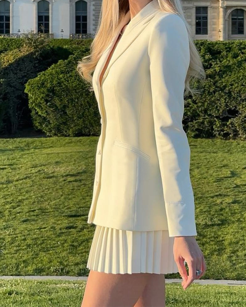 Velina Moda | Suit Jacket Pleated Short Dress Suit