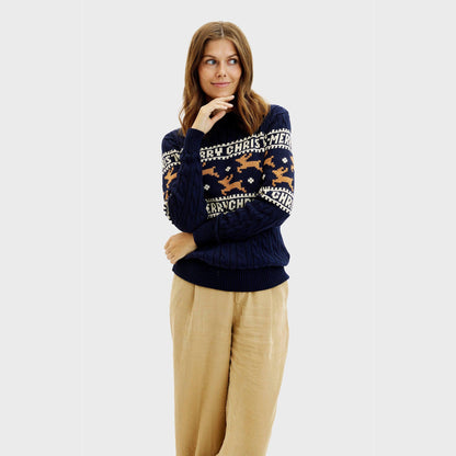 Velina Moda | The elegant Christmas sweater blue women's