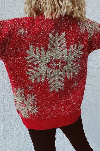 Velina Moda | Christmas Pattern Knitted Round Neck Long Sleeve Sweater