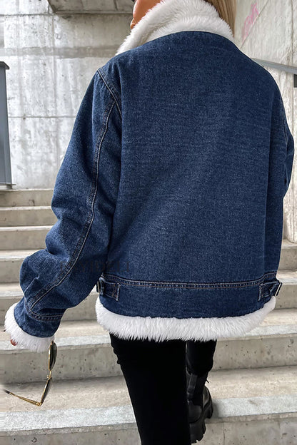 Velina Moda | Wool Patchwork Revers Loose Casual Jacket