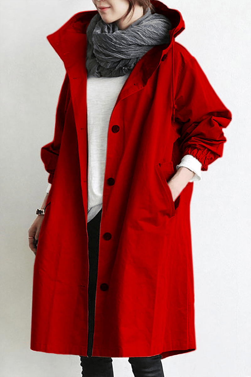Hooded trench coat for women