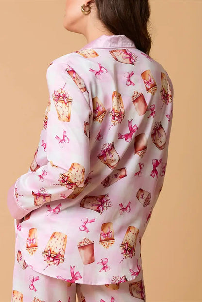 Velina Moda | Christmas Festive Striped Pattern Pajama Set