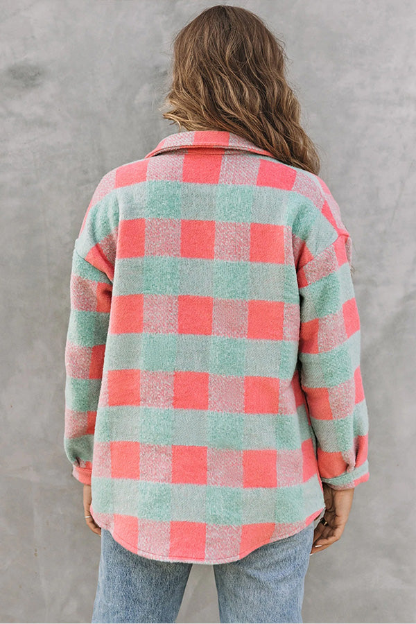 Velina Moda | Check Color Block Casual Oversized Jacket
