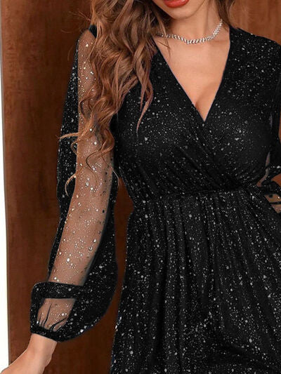 Mini dress with balloon sleeves