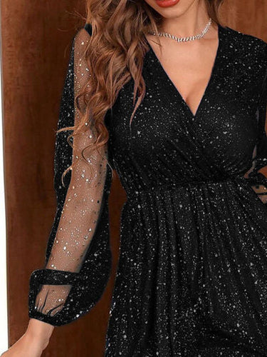 Mini dress with balloon sleeves