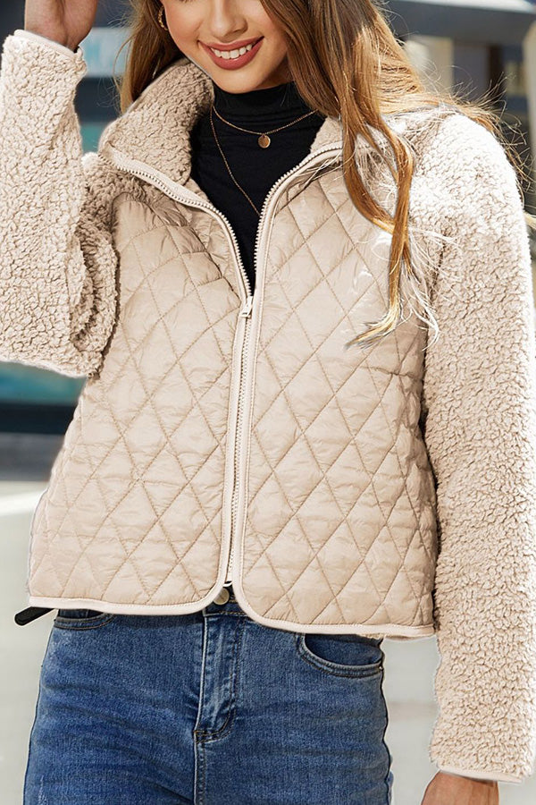 Velina Moda | Panelled Zip Jacket with Long Sleeves