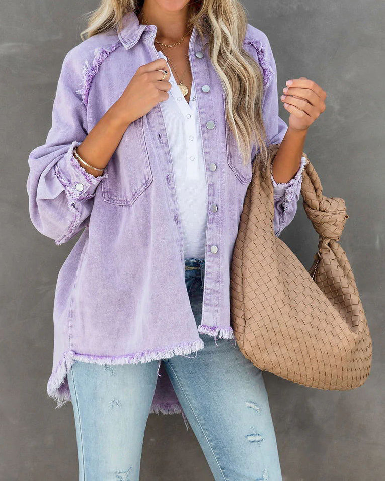 Velina Moda | Edge Patchwork Pocket Denim Jacket