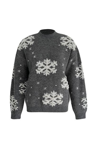 Velina Moda | Turtleneck Christmas Print Knitted Sweater