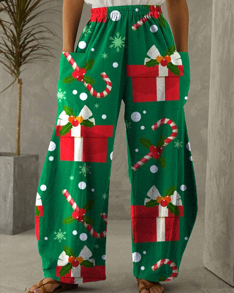 Velina Moda | Christmas Print Leisure Pants