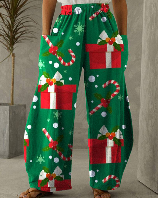 Velina Moda | Christmas Print Leisure Pants