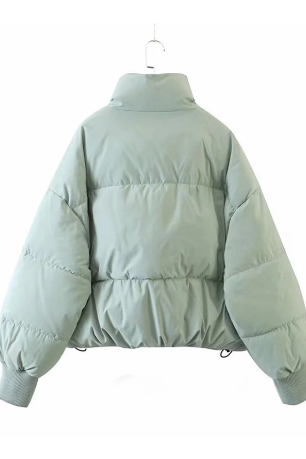 Velina Moda | Collar Zipper Pocket Thick Warm Cotton Jacket