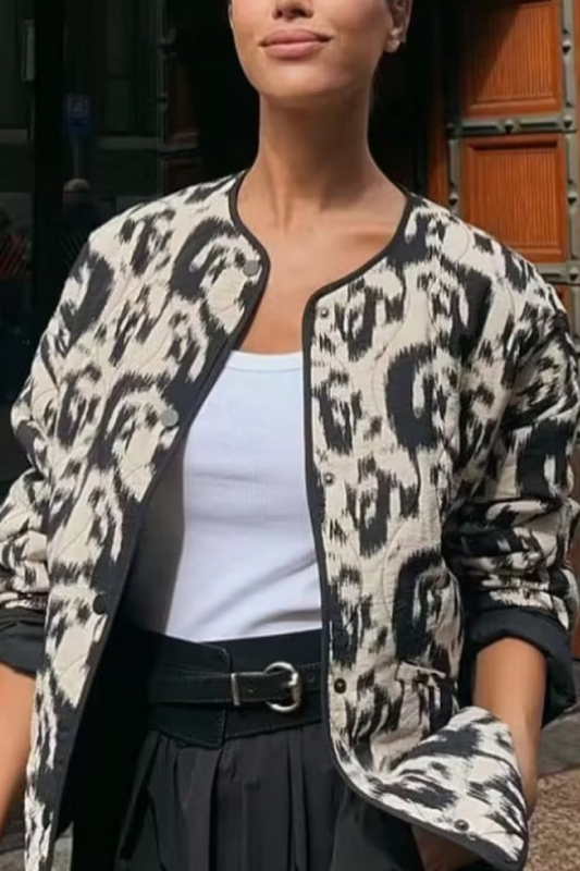 Velina Moda | Animal Print Cotton Jacket