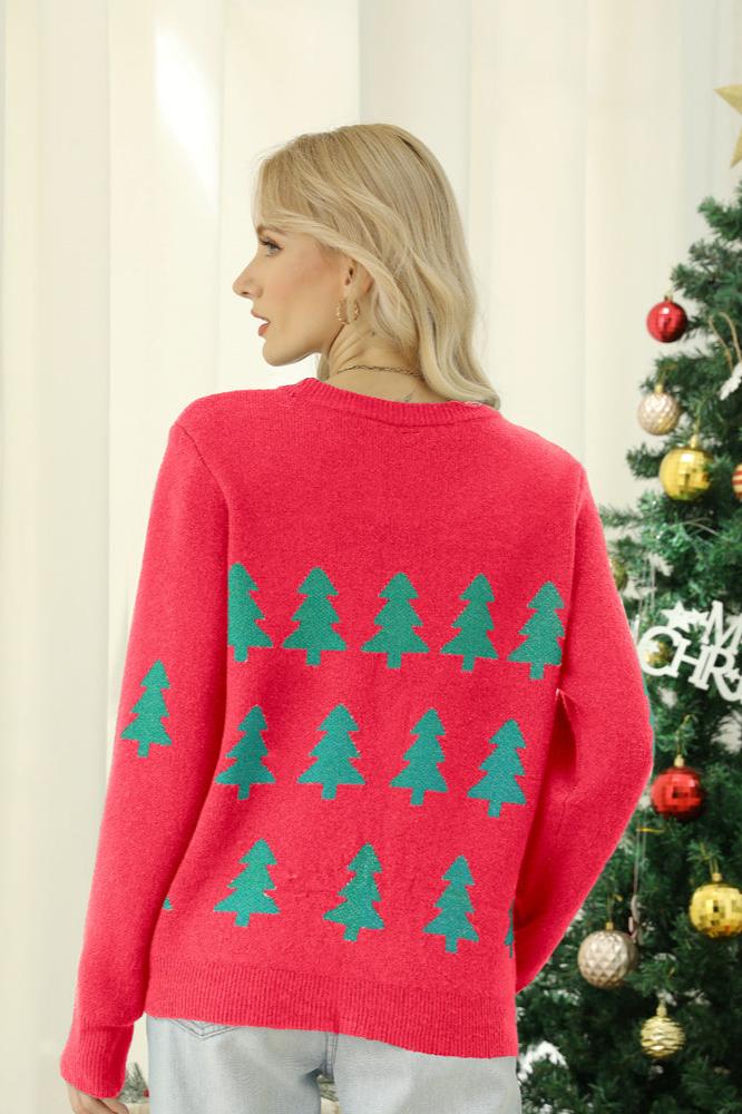 Velina Moda | Sparkling Sequin Christmas Tree Knitted Sweater
