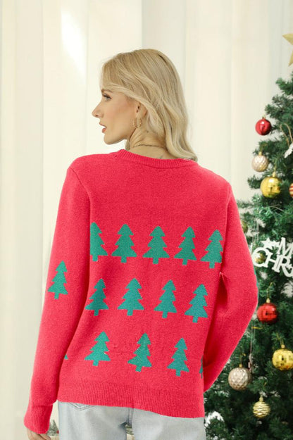 Velina Moda | Sparkling Sequin Christmas Tree Knitted Sweater