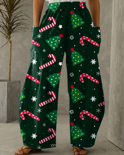 Velina Moda | Christmas Print Leisure Pants
