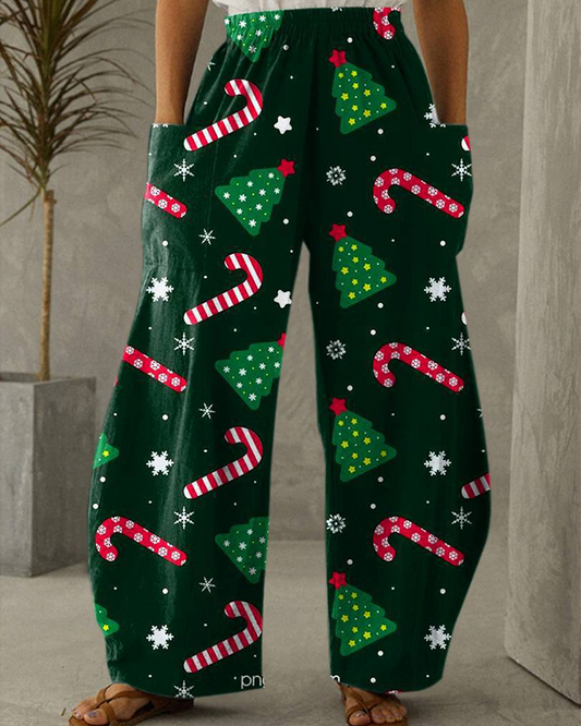 Velina Moda | Christmas Print Leisure Pants