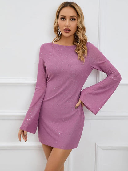 Short long-sleeved party dress