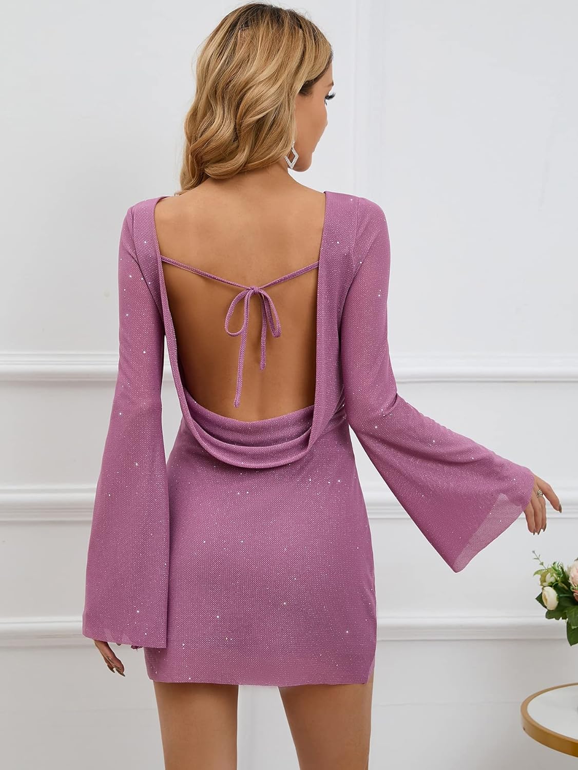 Short long-sleeved party dress