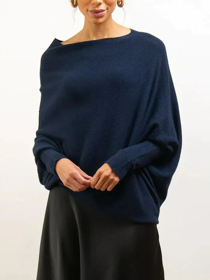 Asymmetrical draped sweater