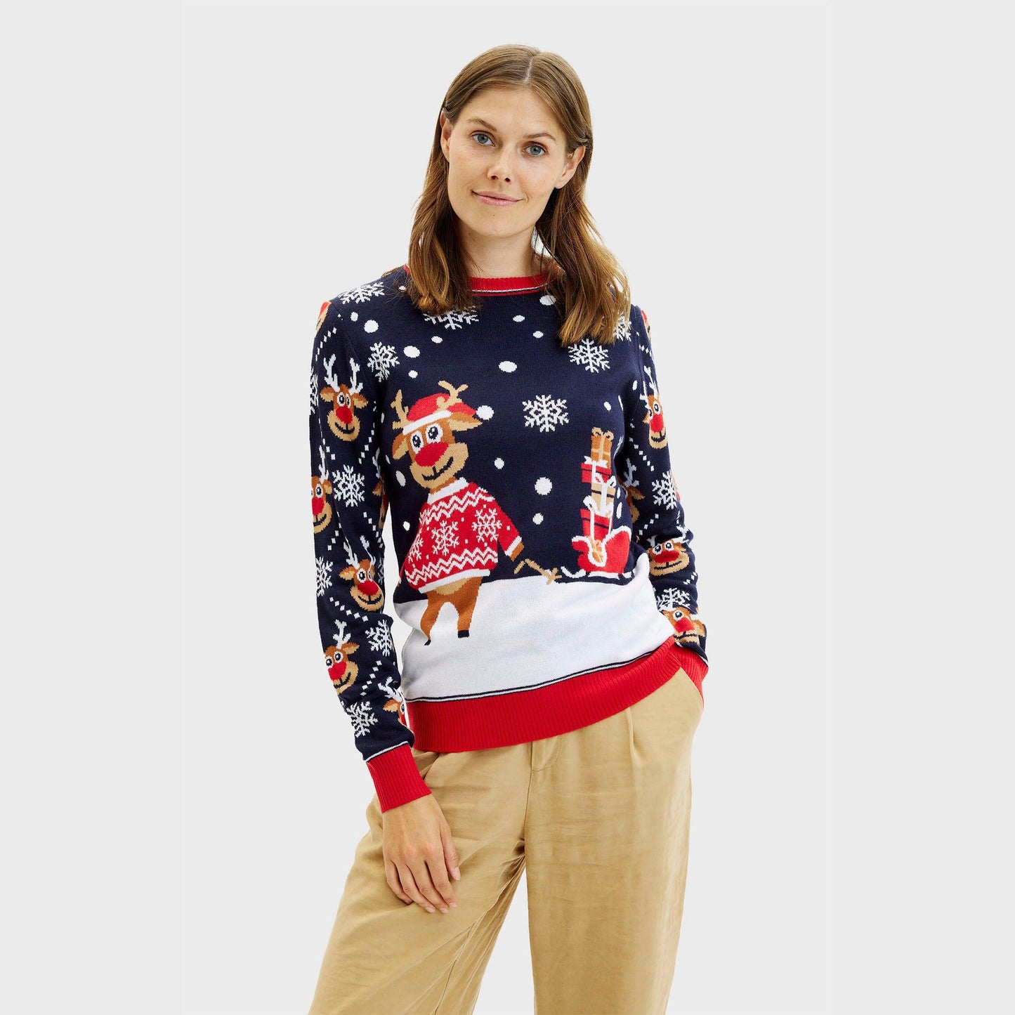 Velina Moda | The Bringing Christmas Gifts Christmas Sweater Women's