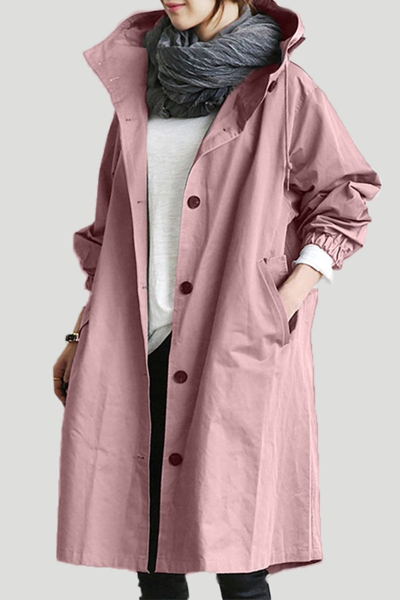 Hooded trench coat for women