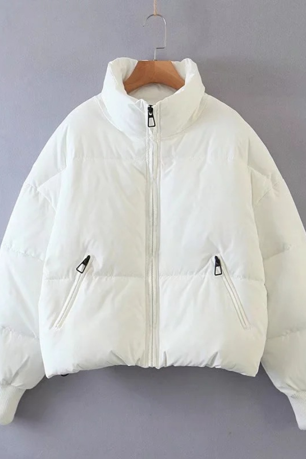 Velina Moda | Collar Zipper Pocket Thick Warm Cotton Jacket