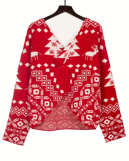Velina Moda | Christmas Snowflake Long Sleeve Sweater