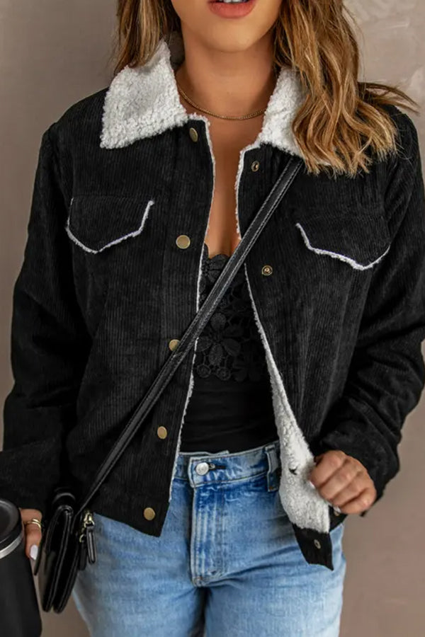 Velina Moda | Lambswool Patchwork Corduroy Jacket
